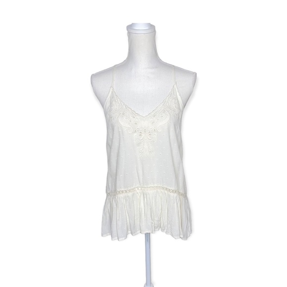 LOVE ON A HANGER Ivory V-Neck Peplum Tank M NWOT - Picture 6 of 16